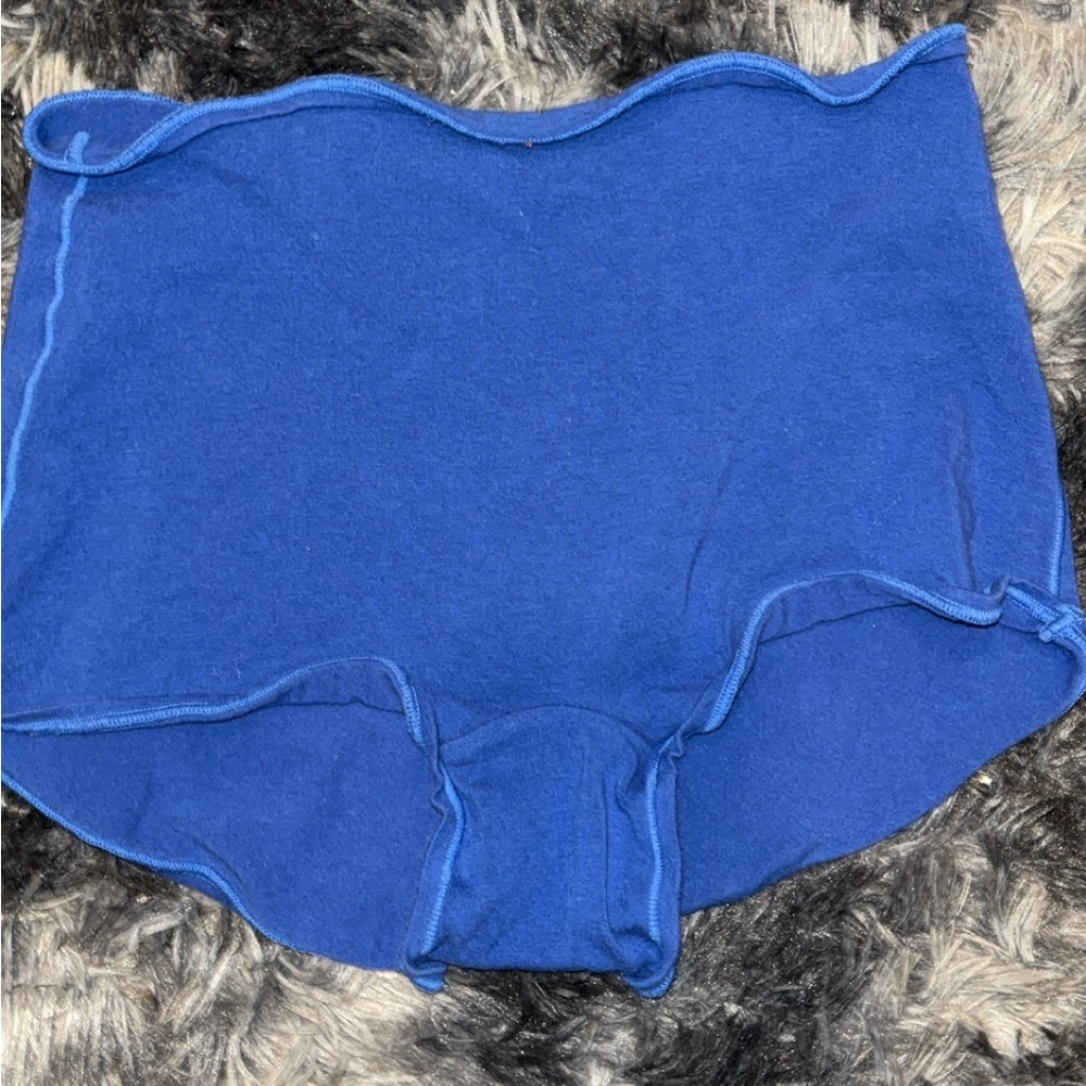SKIMS Blue High-Waisted Boxer Shorts